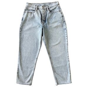 Old Navy Sky Hi Curvy Straight Light Acid Wash Button Fly Jeans Size 12